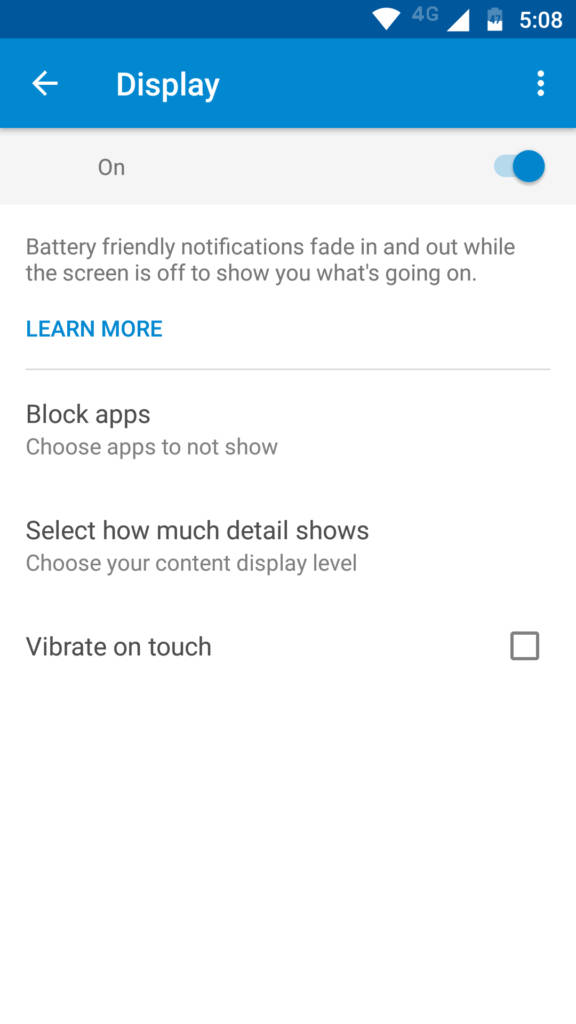 Moto G5_Moto display