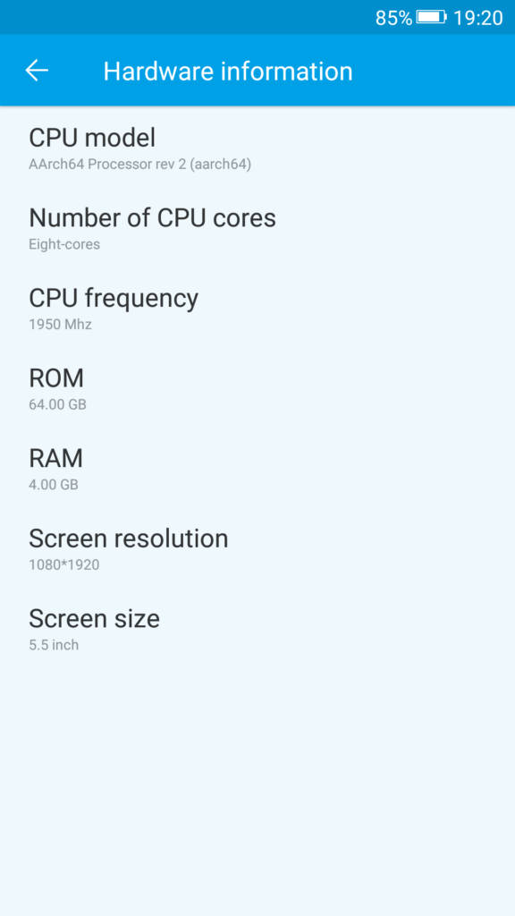 Gionee A1_hardware info