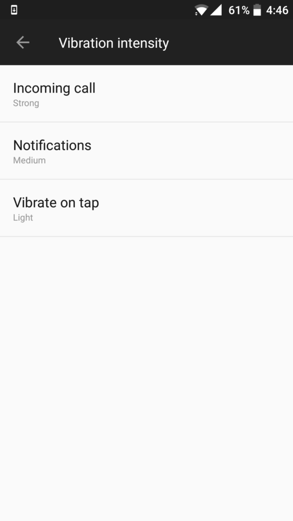 OnePlus 5_vibration intensity