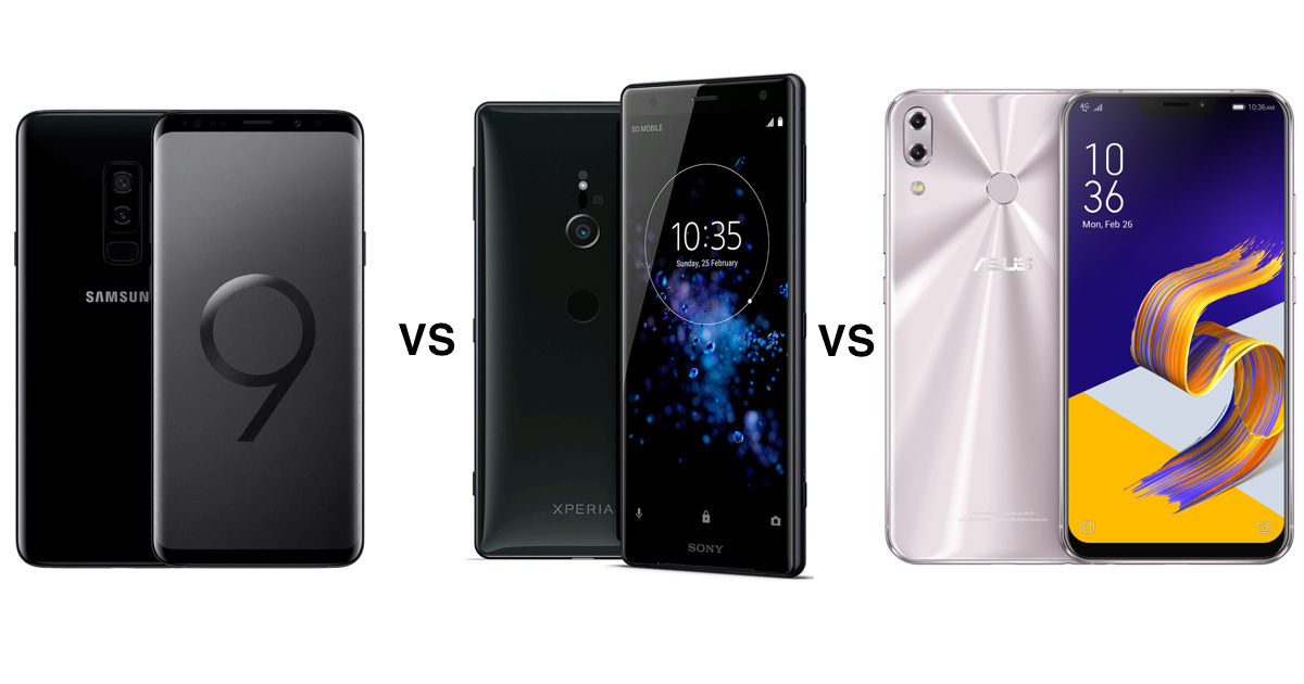 Asus Zenfone 5z Vs Samsung Galaxy S9 Vs Sony Xperia Xz2 Mwc S Top Flagships Battle It Out 91mobiles Com
