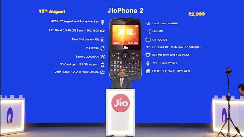 JioPhone 2 specs