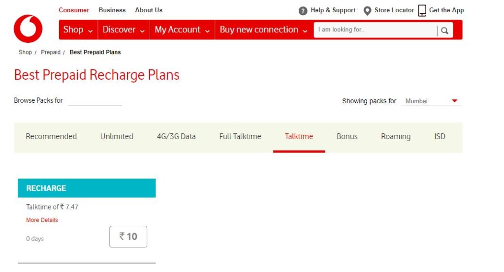 Airtel Recharge Chart 2018