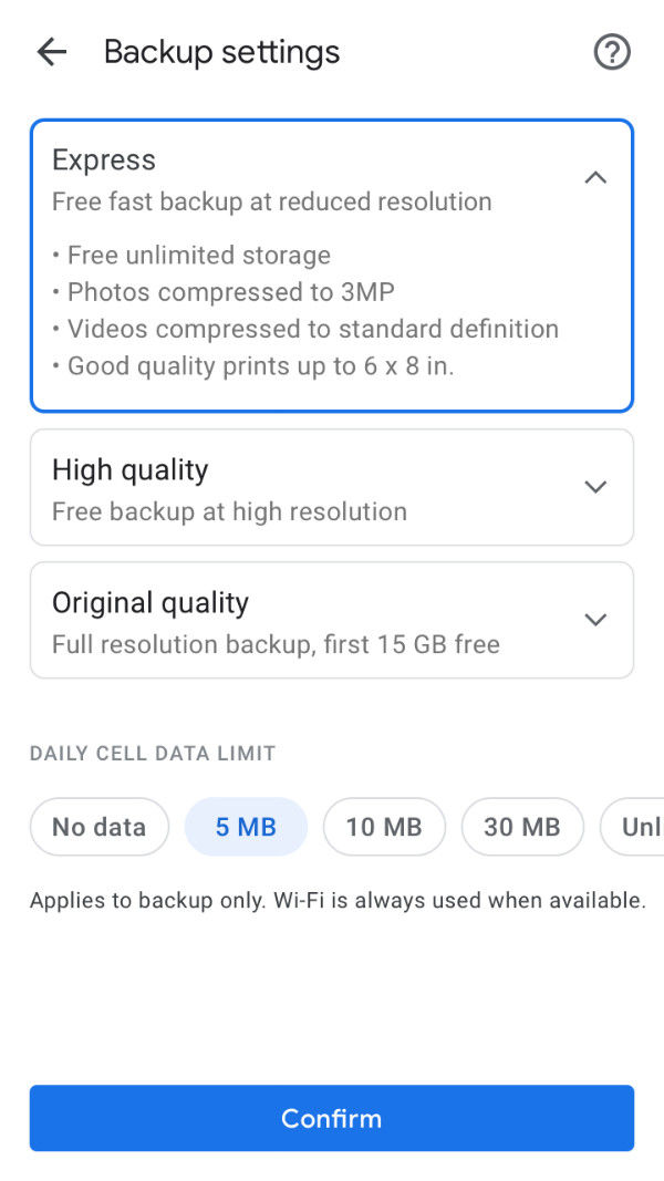 Google Photos Express - in text