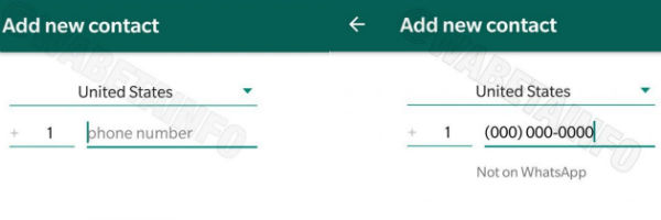 WhatsApp new add contact UI