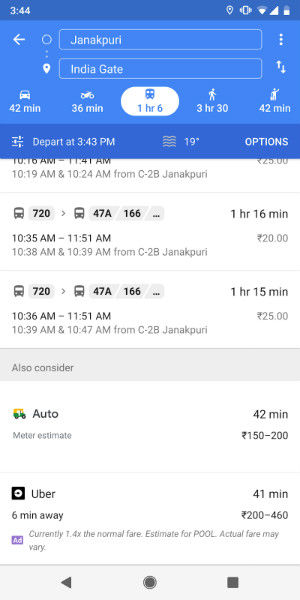 Google Maps Auto Rickshaw - in text