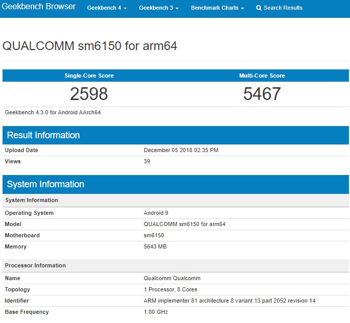 Snapdragon Processor Chart