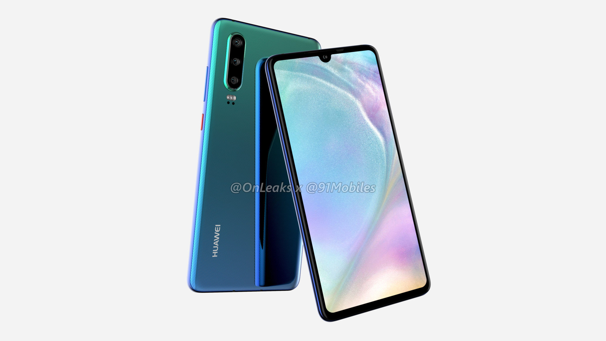 水滴屏、豎直三攝鏡頭：Huawei P30 渲染圖設計 360 度搶先看！ 1