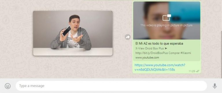 WhatsApp Web PiP mode