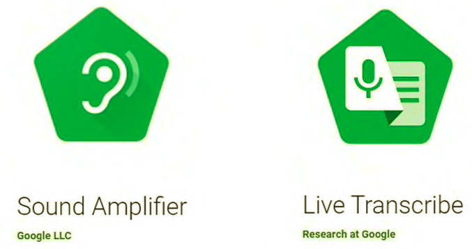 Google Sound Amplifier and Live Transcribe