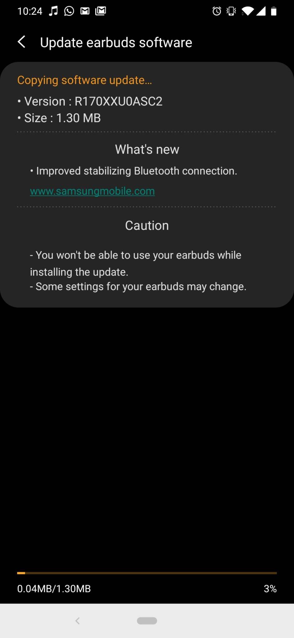 Samsung Galaxy Buds app UI 1