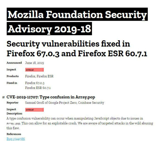 mozilla firefox update issue