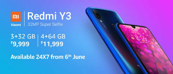 redmi y3 at amazon