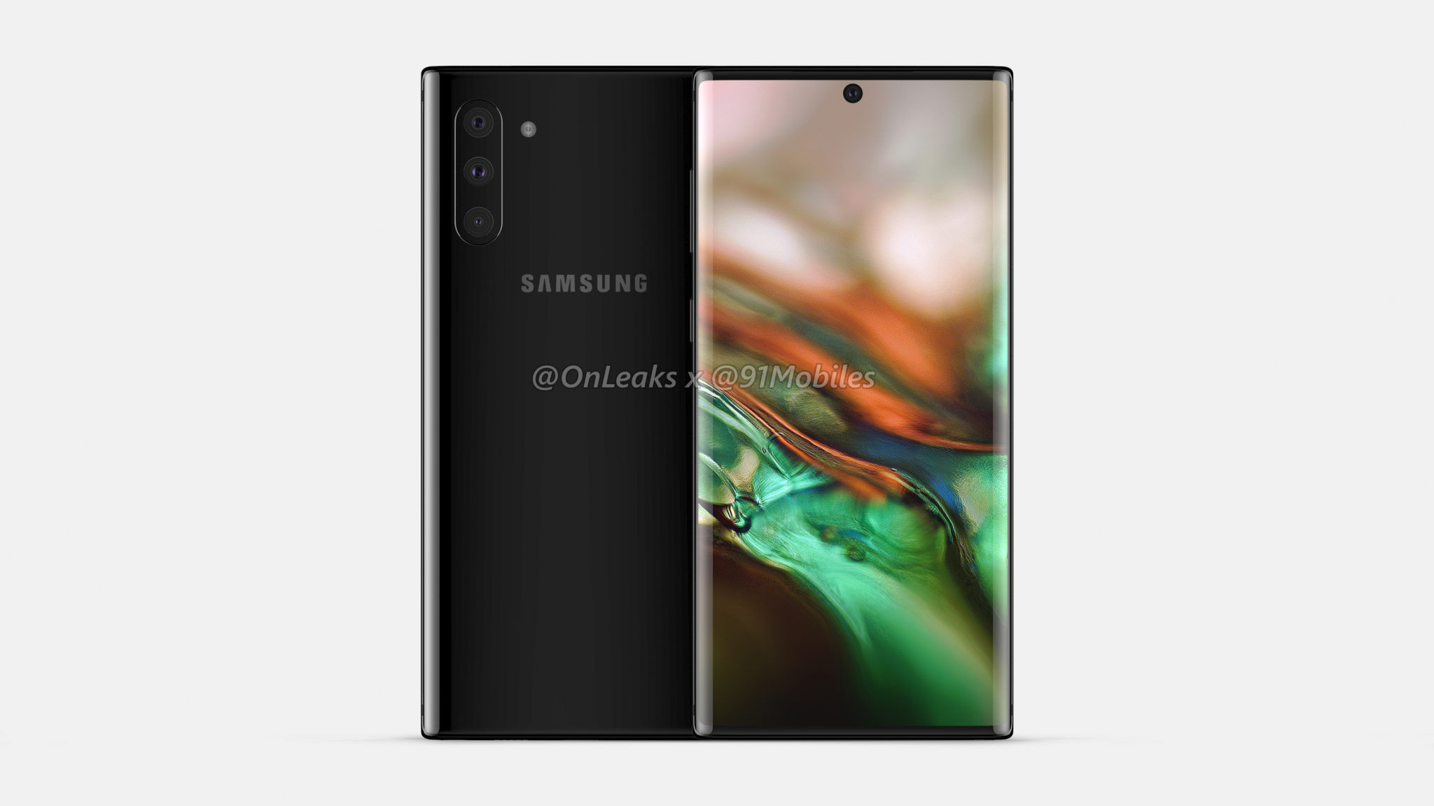 屏幕頂部中間打個孔：Samsung Galaxy Note 10 高清渲染圖 360度搶先看；向耳機孔說掰掰！ 3
