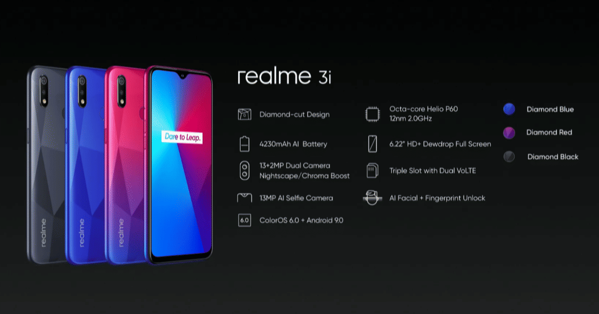 Realme 3i price in India specifications launch