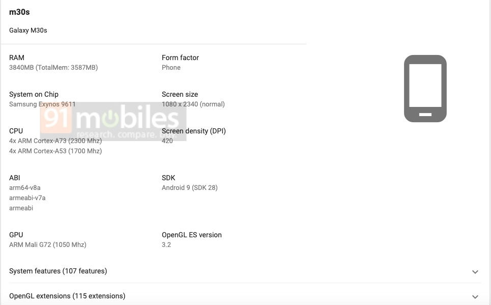 processor in samsung m30s