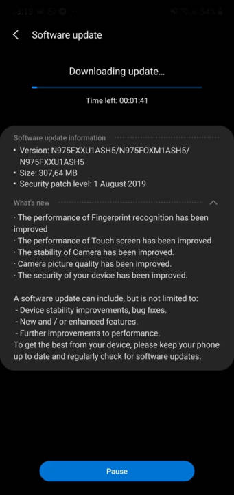 Galaxy Note 10 update