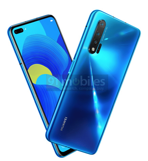 Exclusive] Huawei Nova 6 5G render shows punch-hole display and