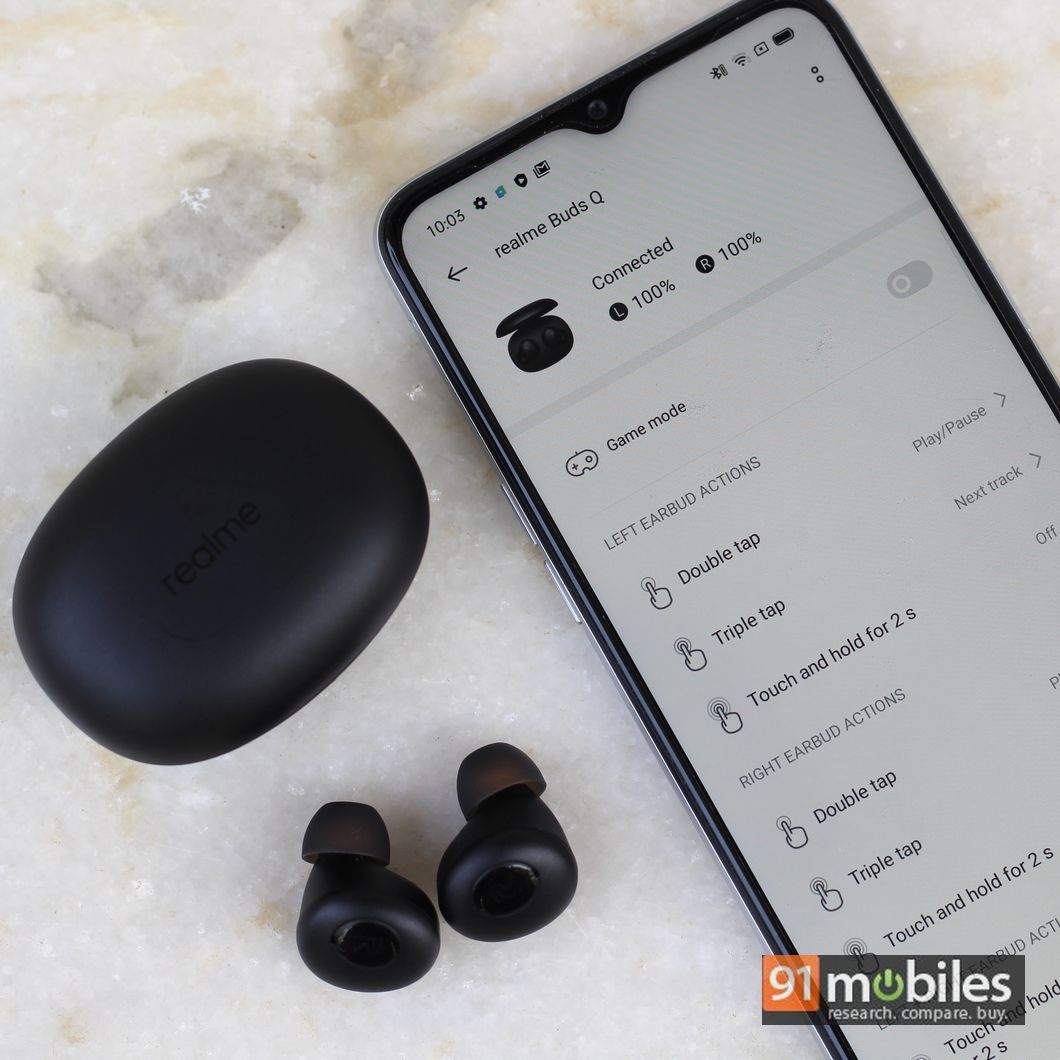 realme airpods battery life