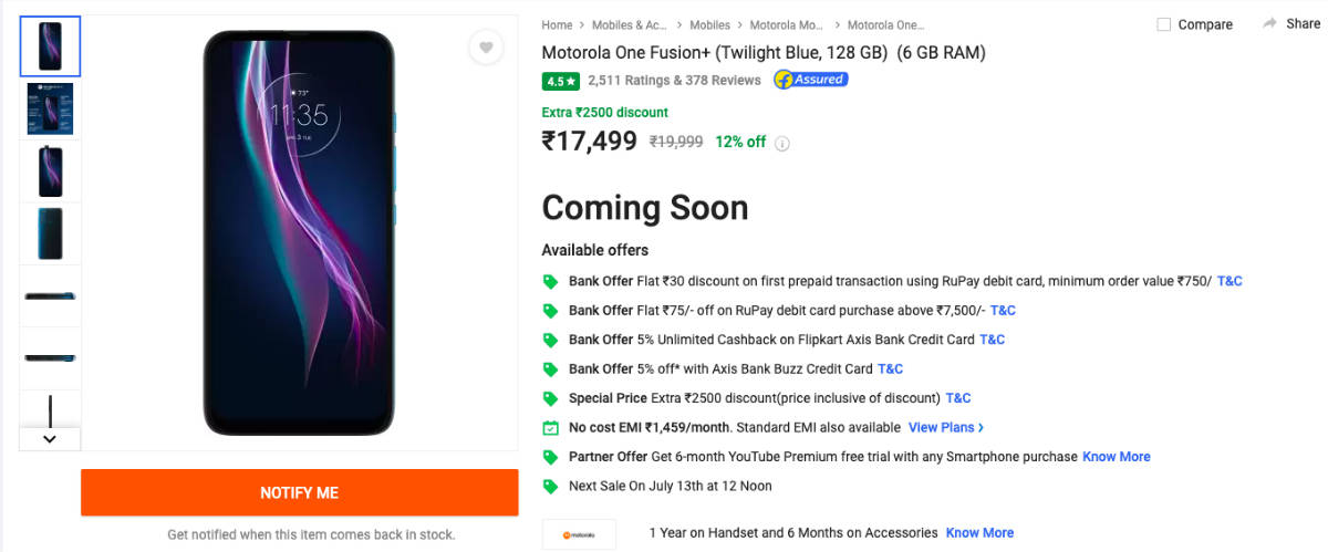 Motorola One Fusion+