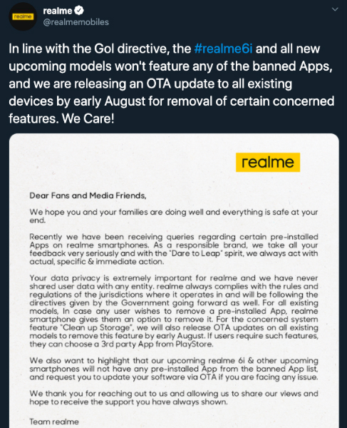 Realme update