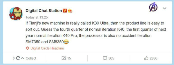 Redmi K40 Digital Chat Station