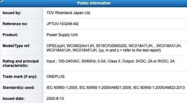 OnePlus TuV Rheinland