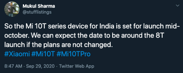 Mi 10T series