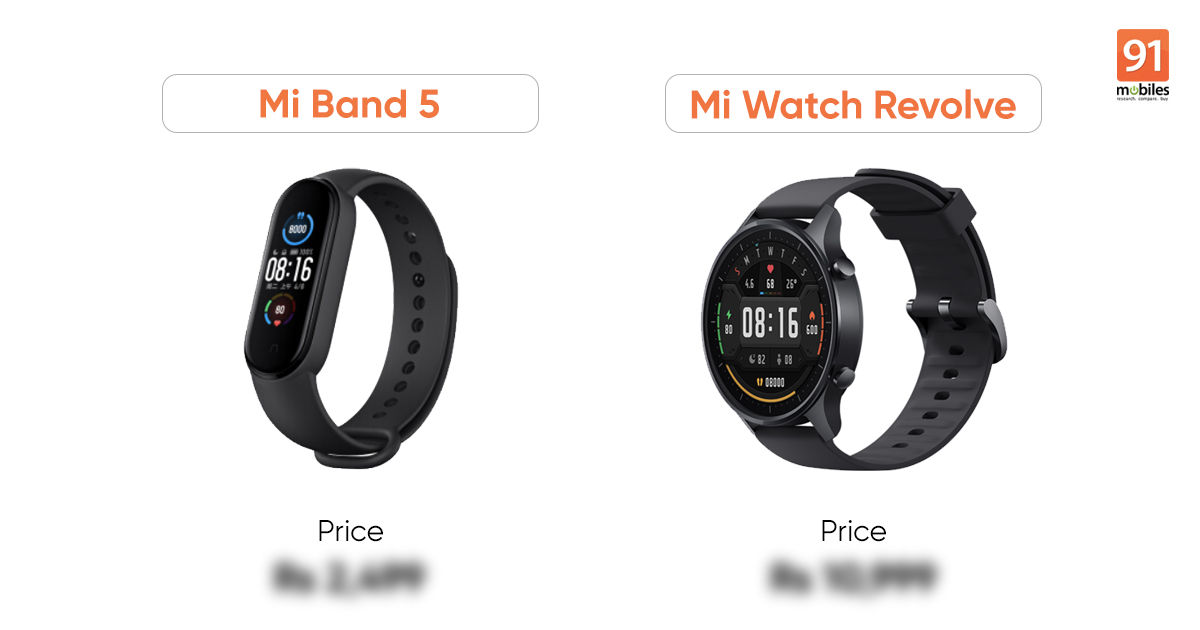 Mi Band 5 Fitness Tracker And Mi Watch Revolve Smartwatch Launched In India Price First Sale Date Specifications 91mobiles Com