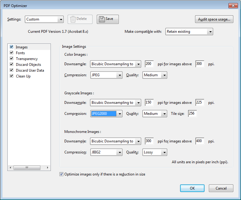 adobe programs and size for mac