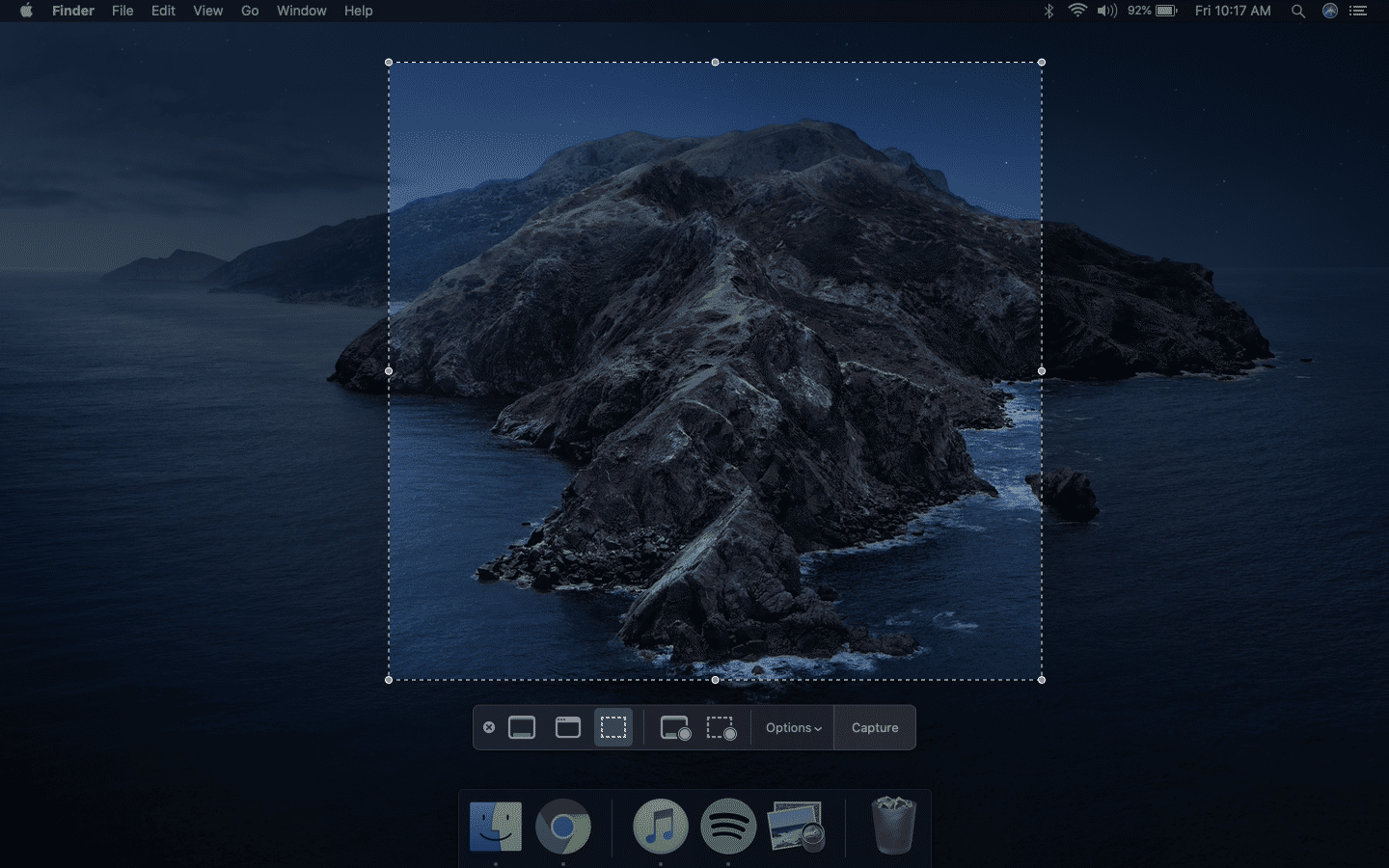 screen shot on a mac with windows 10 os