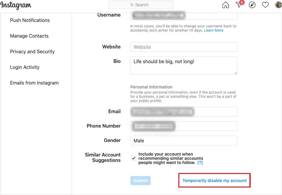 How to delete/deactivate your Instagram account