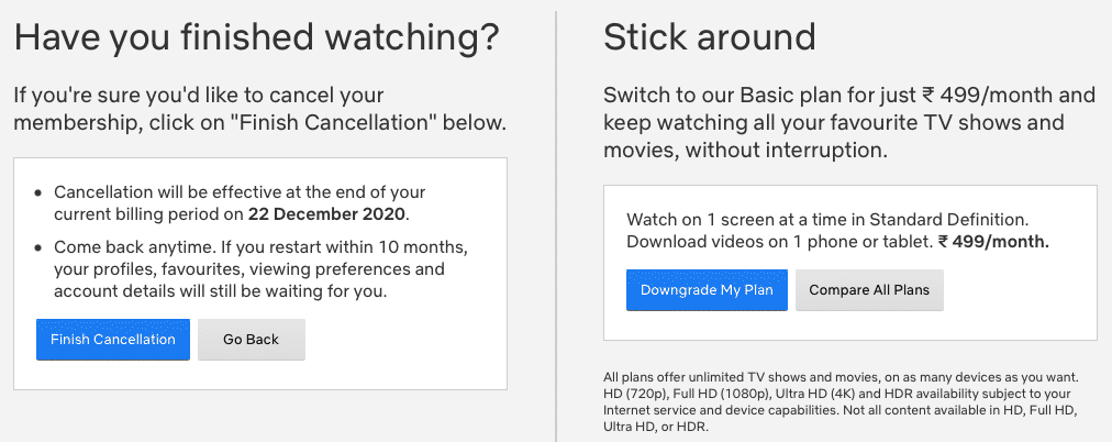 netflix 4k plan cost