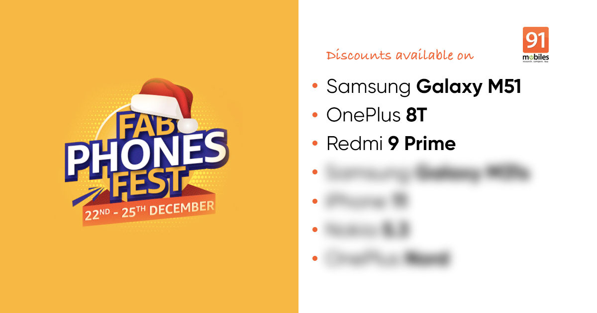 Amazon Fab Phones Fest sale deals: Discounts on Redmi 9 Prime, Samsung Galaxy M51, OnePlus 8T, and more