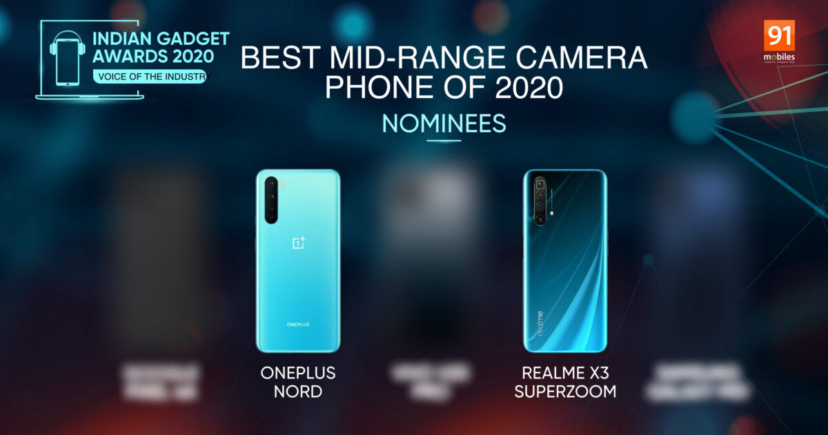 Indian Gadget Awards Best Midrange Phone of 2020 nominees OnePlus