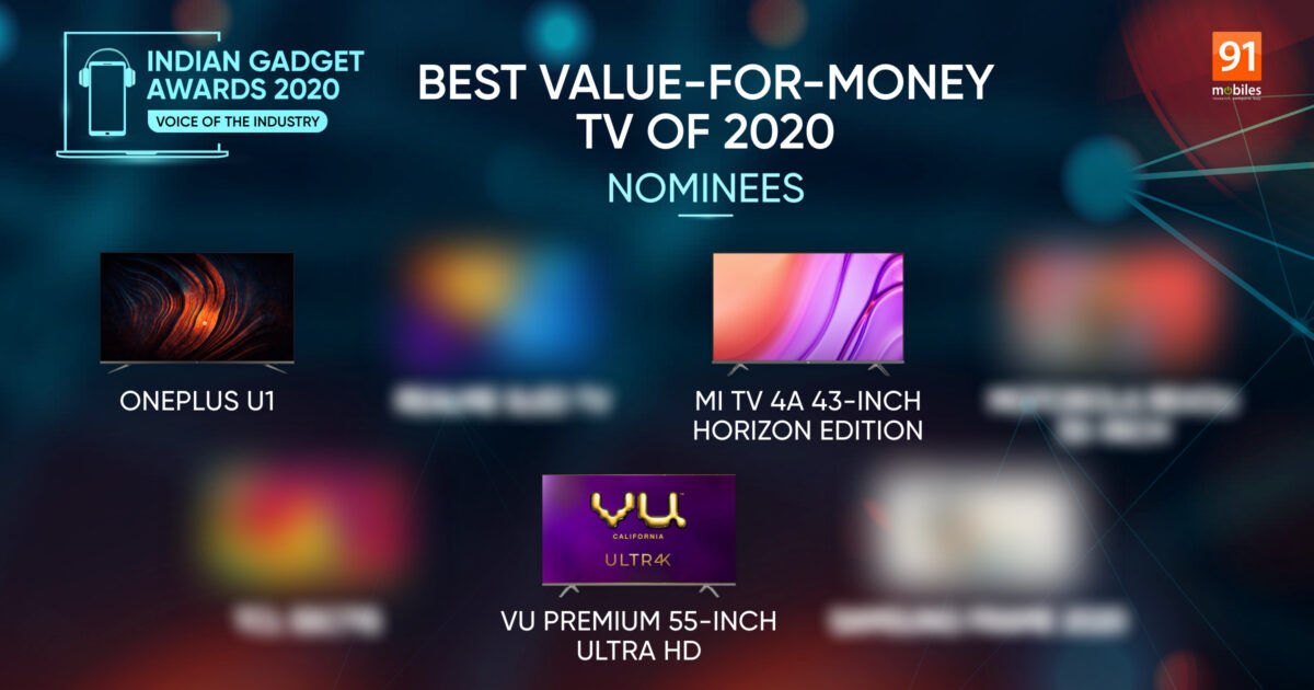 Indian Gadget Awards – Best Value-for-Money TV of 2020 nominees: OnePlus U1 vs Mi TV 4A Horizon Edition vs others