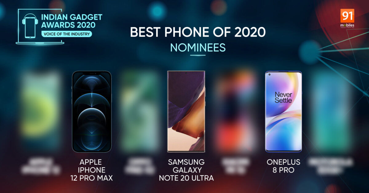 Indian Gadget Awards – Best Phone of 2020 nominees: iPhone 12 Pro Max and Galaxy Note20 Ultra lead the pack