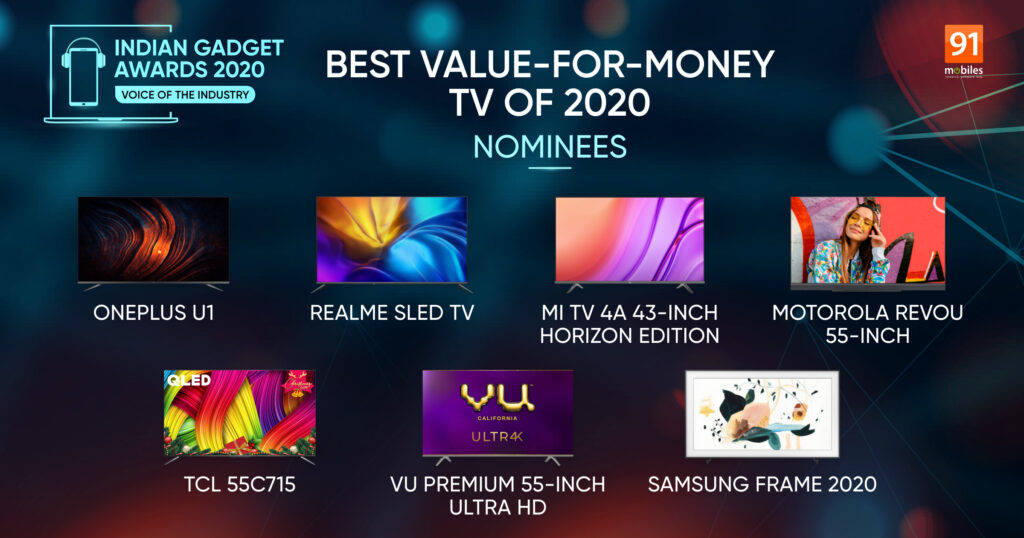 Indian Gadget Awards Best ValueforMoney TV of 2020 nominees