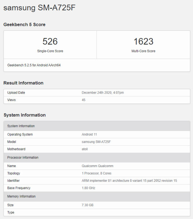 Samsung Galaxy A72 4g Specifications Leaked Snapdragon 720g Soc 8gb