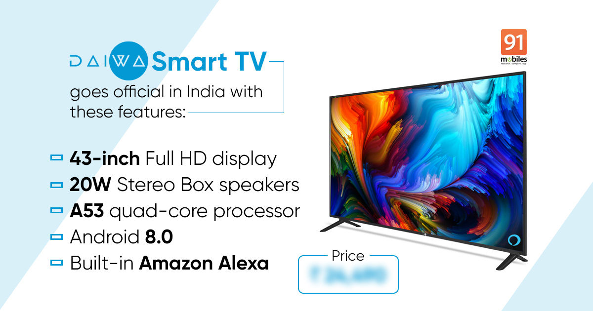 Daiwa 43-inch Smart TV launched in India with Full HD screen, Alexa built-in, and more