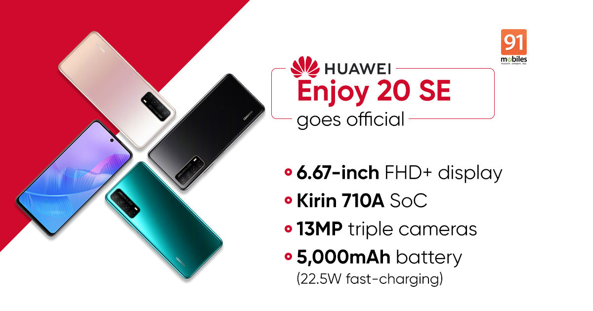 Huawei Enjoy 20 SE launched with triple cameras, 5,000mAh battery: price, specs