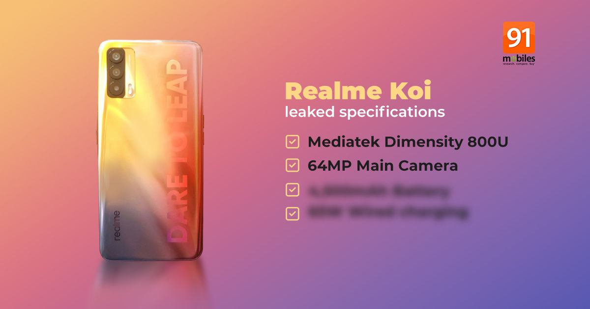 Realme Koi (aka V15) specifications tipped; design revealed in alleged live images