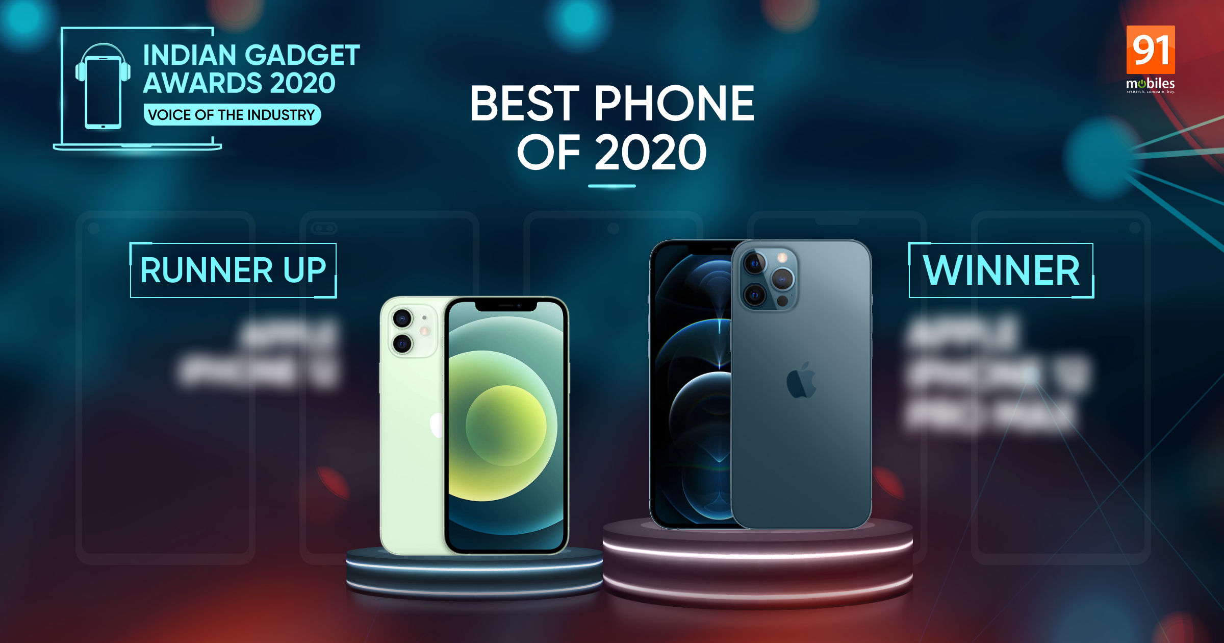 iPhone 12 Pro Max or Samsung Galaxy Note 20 Ultra, who takes the title of Best Phone of 2020 at the Indian Gadget Awards?