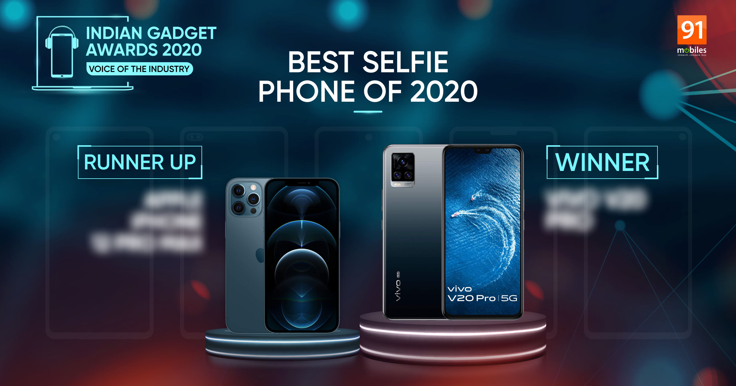 Can Vivo V20 Pro beat iPhone 12 Pro Max for the Best Selfie Phone of 2020 title at Indian Gadget Awards?