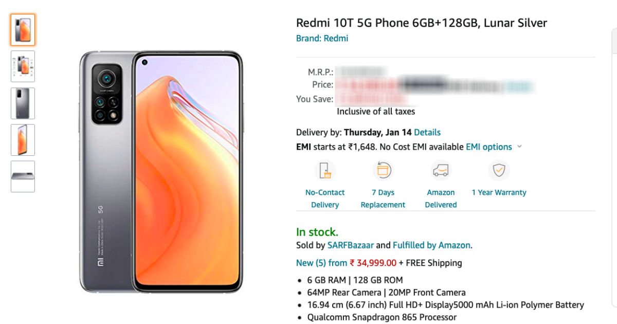 Redmi 10T 5G price in India leaked? Beware of this fake Amazon.in listing