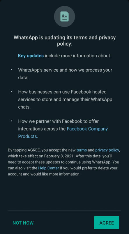 summary of whatsapp privacy changes