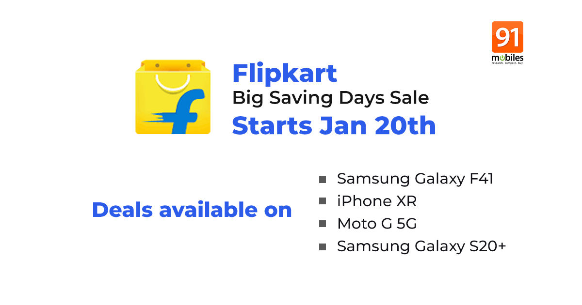 Flipkart Big Saving Days sale begins January 20th with offers on mobile phones, TVs, and more