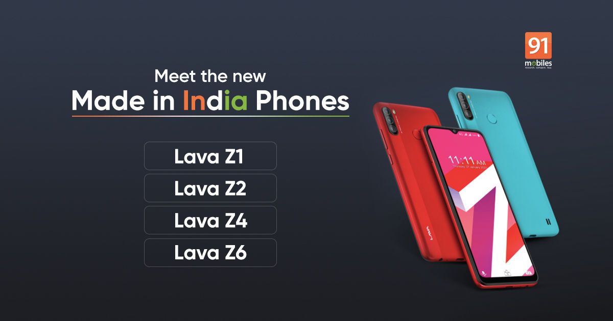 Lava Z1, Z2, Z4, and Z6 smartphones launched with customisable RAM/ storage options: prices, specifications, sale dates