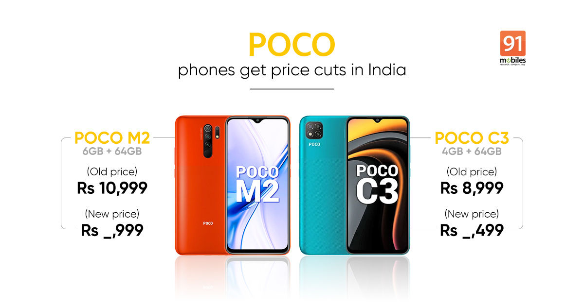 POCO M2, POCO C3 prices in India dropped permanently