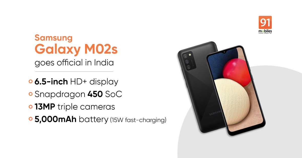 Samsung Galaxy M02s launched in India with 5000mAh battery, triple cameras: price, specs