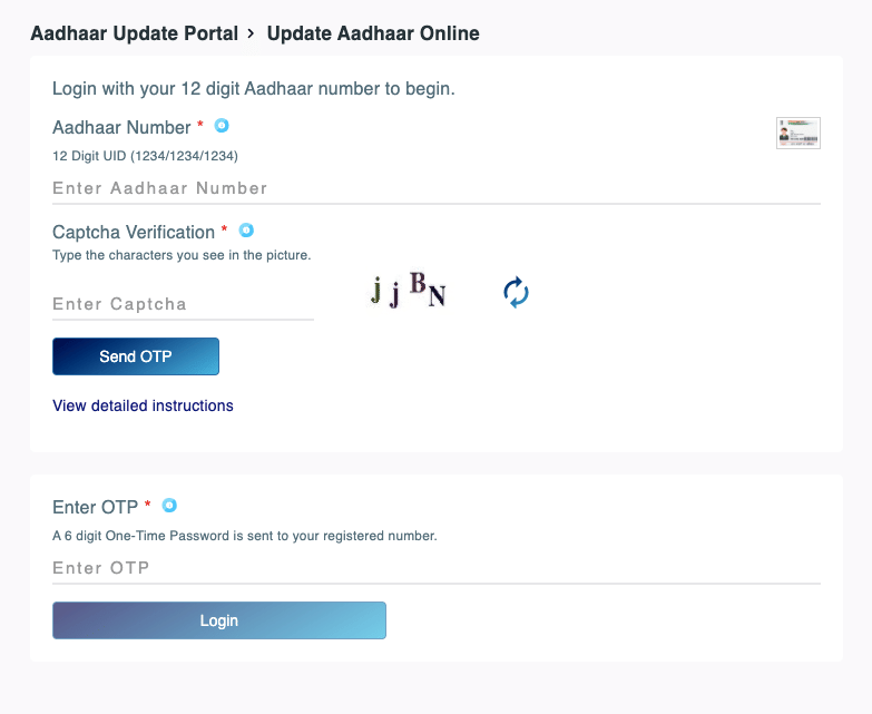 update Mobile number in Aadhaar